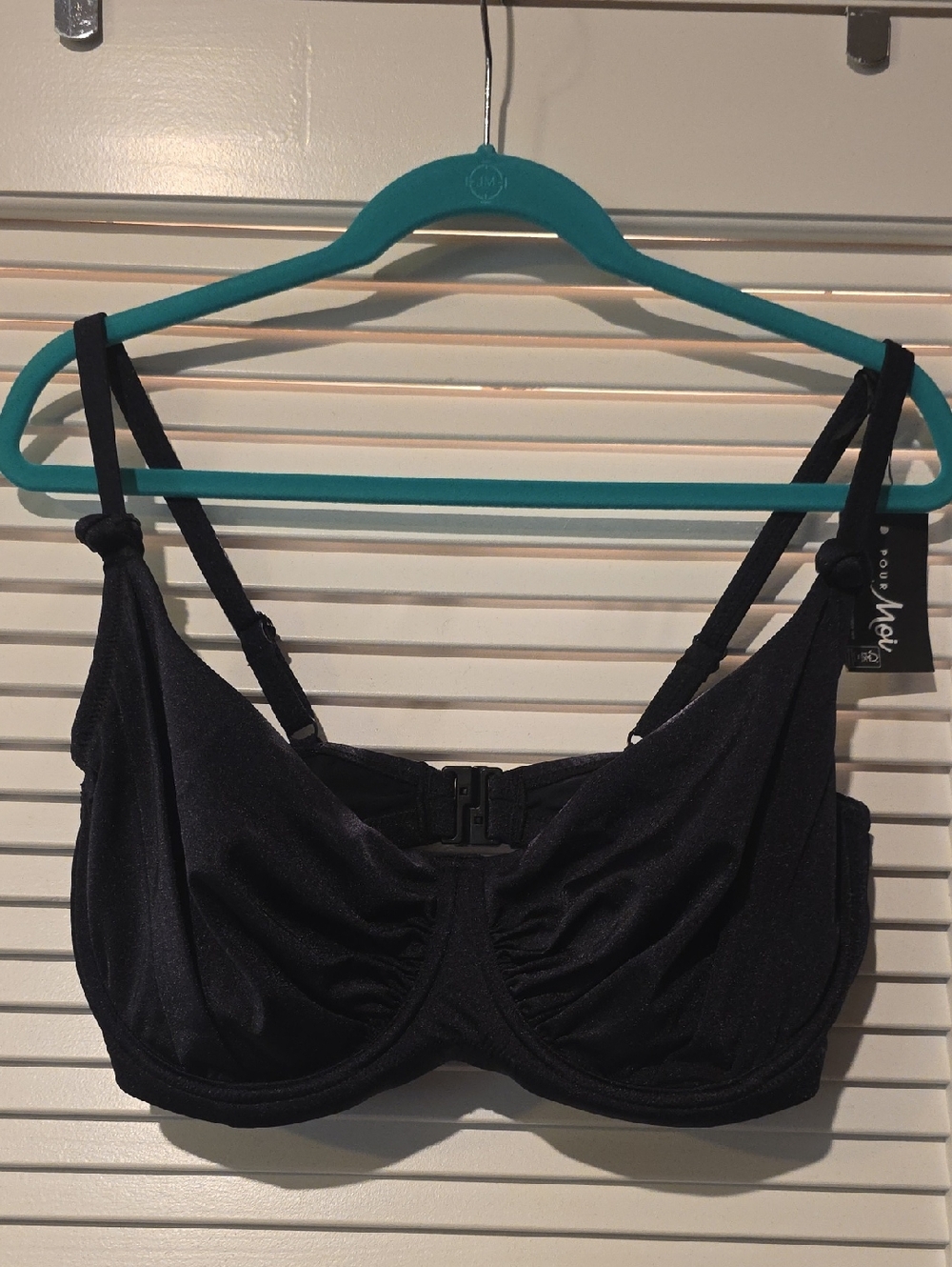 Bare Necessities Black Knotted Strap Underwire Bikini Top